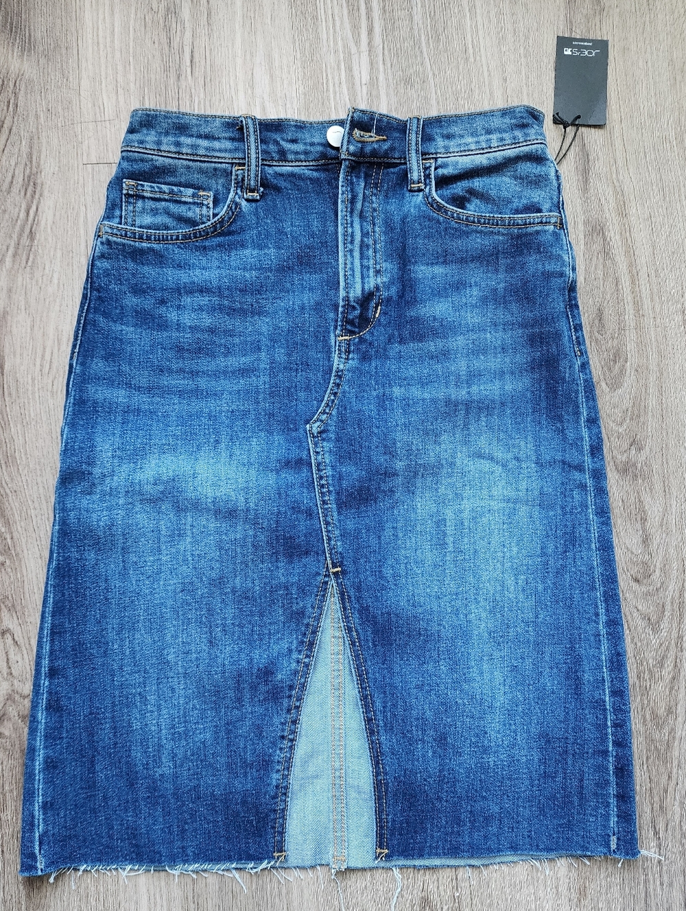 JOE's High-rise Denim Midi Skirt with Front Slit OLGA